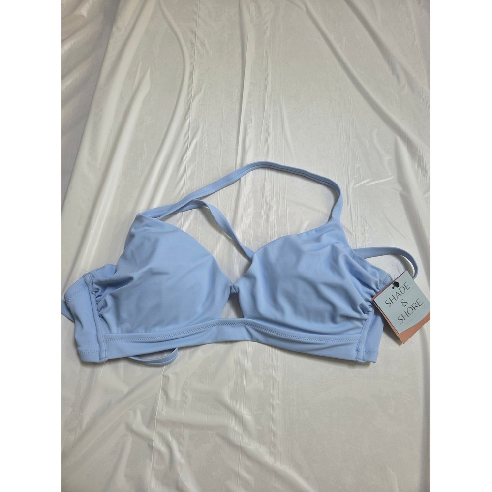 Shade & Shore Blue Bikini top Women Size S NWT
